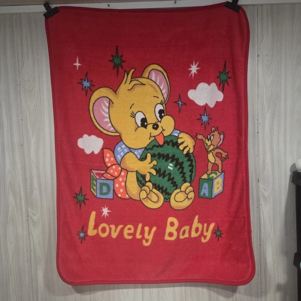 Vintage Tom Jerry Crib Blanket Fleece Plush Soft Lovely Baby Y2k